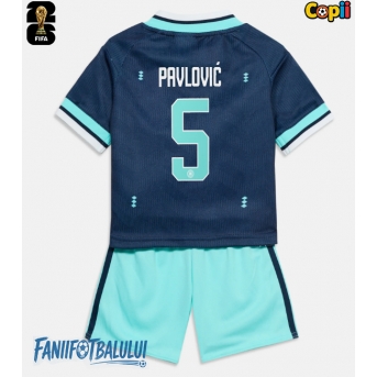Germania Aleksandar Pavlovic #5 Echipament de Fotbal Replică Mondial 2026 Copii Deplasare (+ Șorturi)